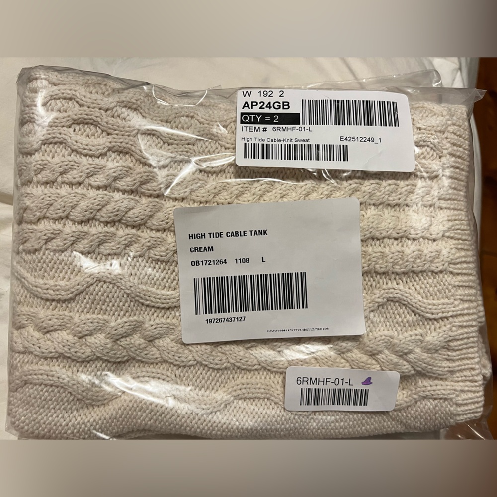 FREE PEOPLE High Tide Cable Knit Tank / Tea NWT - Picture 8 of 8